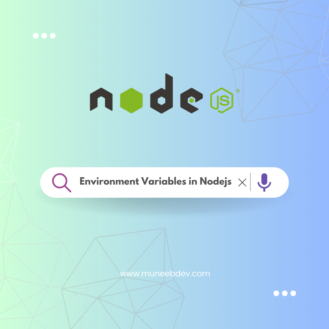 Environment Variables in Nodejs - MuneebDev