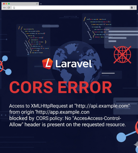 Illustration showing Laravel CORS configuration with API and frontend origins