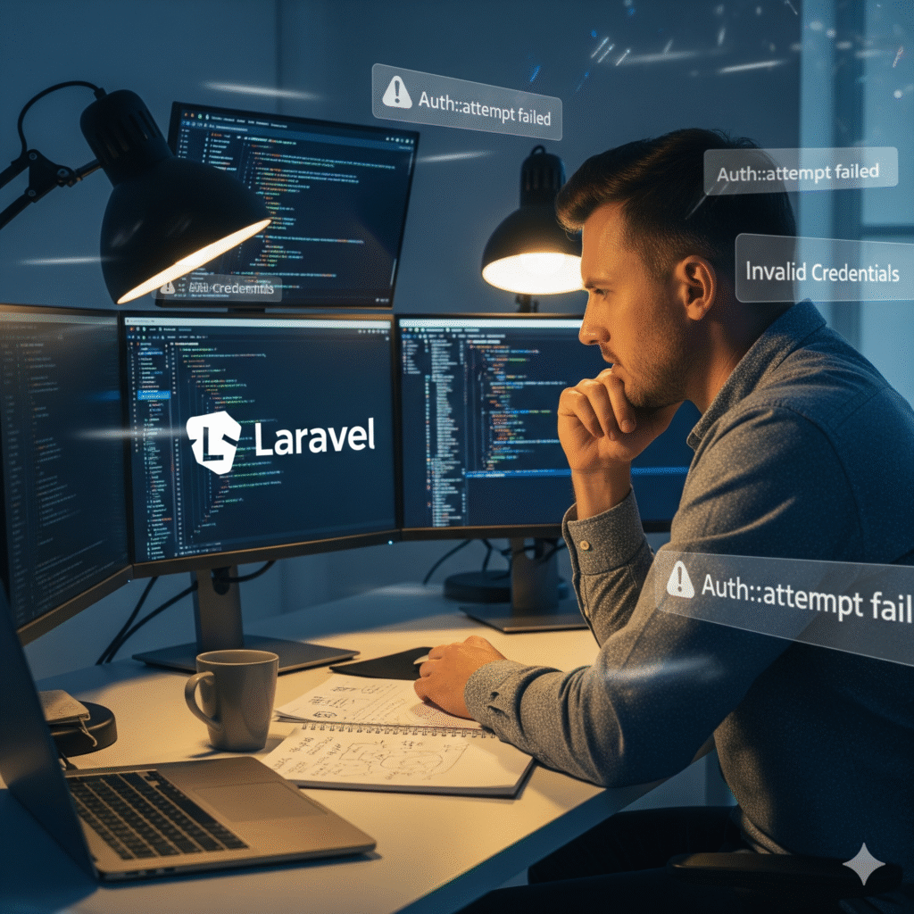 auth attempt laravel not working