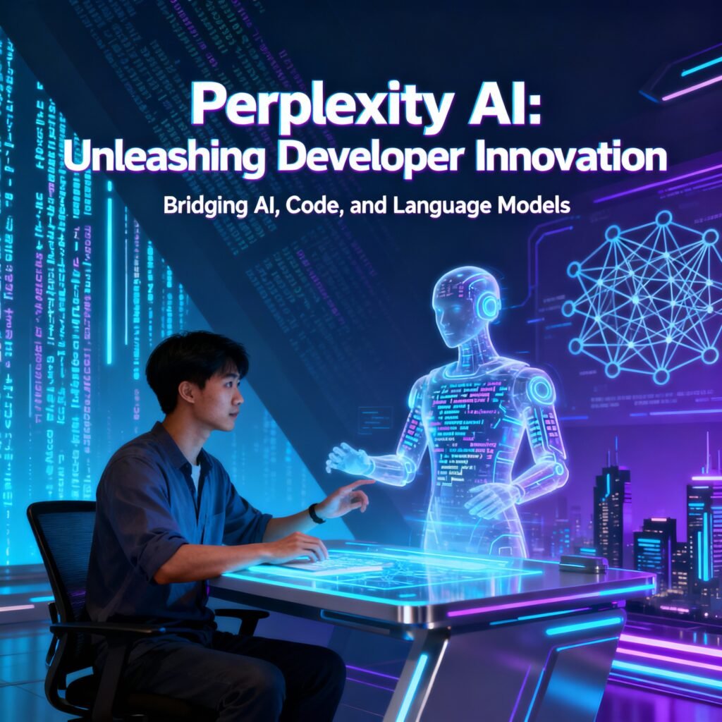 Vibrant 2D design showcasing OpenAI’s API with a glowing light bulb emoji, emphasizing easy integration of AI features like chat, image, and code generation through a simple API.