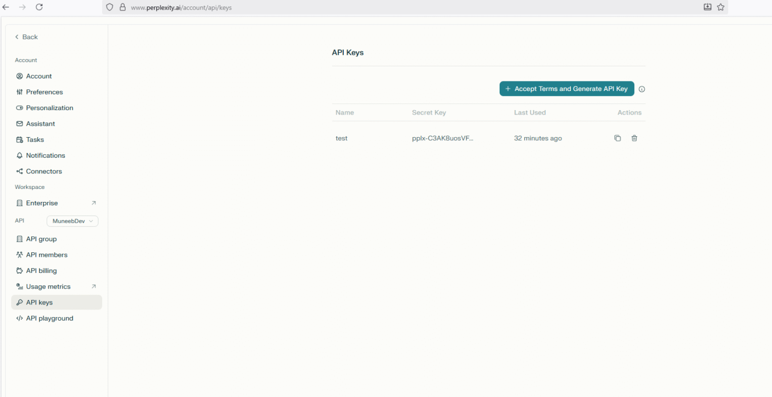 Perplexity API Tutorial: Key Generation & First API Call